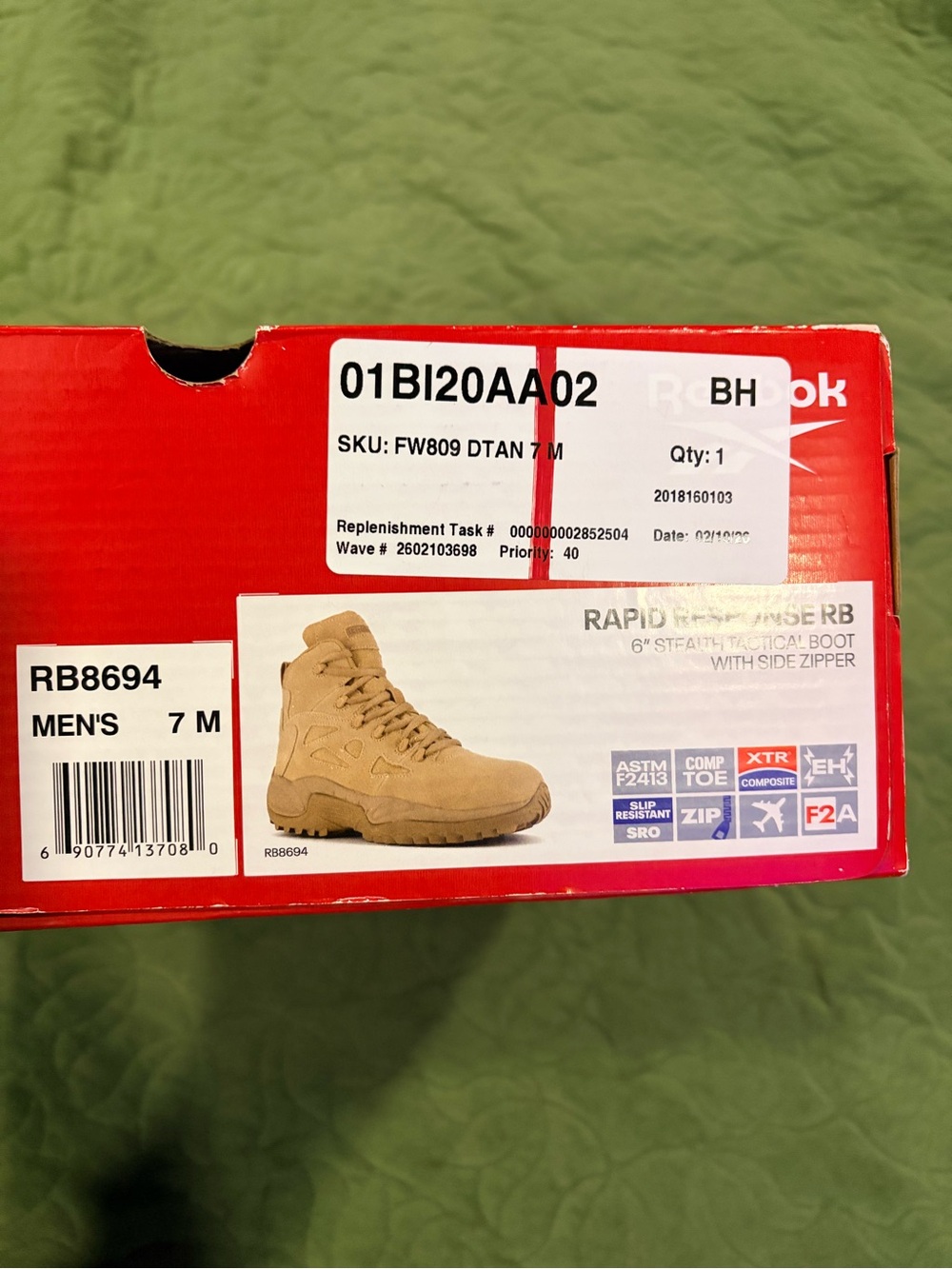 Reebok Men's Tactical Rapid Response Boots - Tan